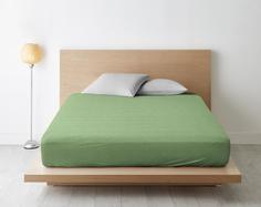 Простыня на резинке из поплина "Ночь Нежна", Элина (зеленая), Размер: 90 х 200