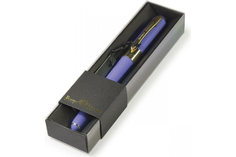 Ручка в футляре "MONACO" шариковая 0.5 ММ, СИНЯЯ (фиолетовый корпус, черная коробка) Bruno Visconti