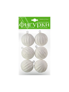 Пенопластовые фигурки. ФИГУРНЫЕ ШАРЫ С ГЛИТТЕРОМ. Ø 40 ММ, 6 ШТ. Hobby Time