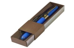 Ручка в футляре "MONACO" шариковая 0.5 ММ, СИНЯЯ (синий корпус, коричневая коробка) Bruno Visconti