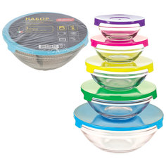 Набор из 5 стеклянных мисок с крышками INSALATO (150/210/360/510/920мл) Demar