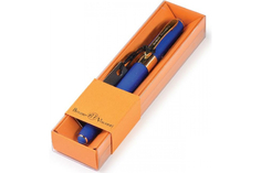 Ручка в футляре "MONACO" шариковая 0.5 ММ, СИНЯЯ (ярко-синий корпус, оранжевая коробка) Bruno Visconti