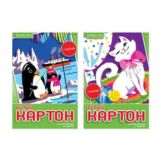 Набор белого картона А4, 7 листов "ХОББИ ТАЙМ" 2 ВИДА Альт