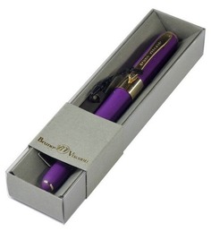 Ручка в футляре "MONACO" шариковая 0.5 ММ, СИНЯЯ (фиолетовый корпус, серая коробка) Bruno Visconti