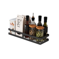 Полка настенная для кухни и ванной 50 см, RAMMAX, черная