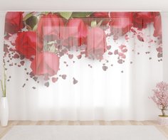 Олимп Текстиль Художественный фототюль 290х260-1 шт Праздничные розы