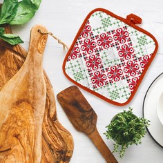 Mia Cara 724320 Прихватка рогожка 18х18 "Mia Cara" рис 30254-1 Весенний фольклор