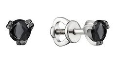 Серьги-пусеты из белого золота с бриллиантом Империал S0380-205 Imperial