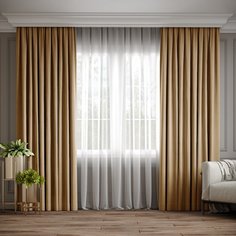 Классические шторы Eleganta Graeme цвет: песочный