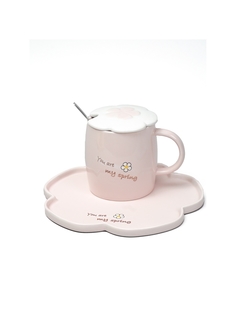 Кружка с блюдцем, крышкой и ложкой Solmax&Home TW06824