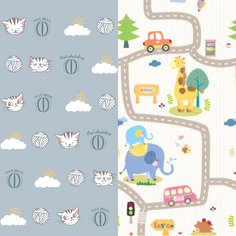 Развивающий складной коврик MIKMEL Котики/Дороги 150х200х1см MCH-FM-32