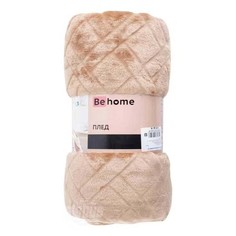 Плед BeHome 1,5-спальный полиэстер бежево-серый No Brand