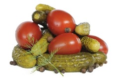 Ассорти Самокат томаты и огурцы, маринованные, 680 г