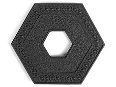 Чугунная подставка IWACHU под чайник 13,5х15см. (шестиугольник, черный)
