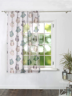 Тюль в детскую sfer.tex 140х170 см Совята пудровый