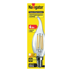 Лампа светодиодная Navigator Filament E14 4 Вт теплый свет 2700 К свеча на ветру