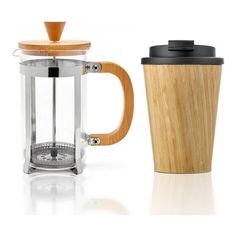 Набор Walmer Bamboo 2 предмета: кофейник френч-пресс 0.35 л термокружка 0.35 л