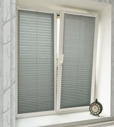 Штора плиссе Delfa Walnut, антрацит, ширина 81 см