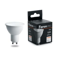 Лампа светодиодная (6W) 230V GU10 6400K MR16, LB-1606 Feron