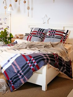 Комплект постельного белья Фланель "Клетка бургундия" Евро 50х70 TM Textile