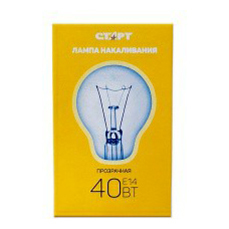 Лампа накаливания Старт ДШ Е14 40 Вт теплый белый шар прозрачная Start