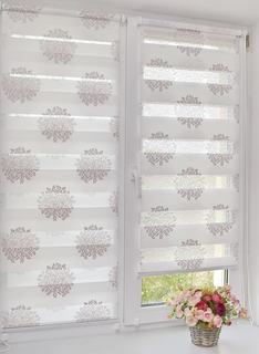 Рулонная штора Delfa Сантайм Декор 48x160 сиреневый