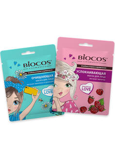Набор тканевых масок для лица Biocos Очищение и Восстановление 2 шт.