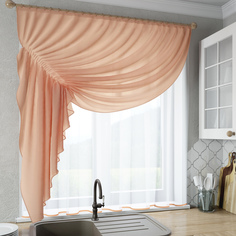 Шторы для кухни Sola "Ромео", персиковый, левая