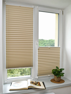 Штора плиссе Delfa "Basic Blackout", кремовый, 73*160 см