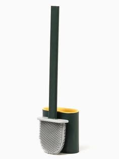 Ершик для унитаза с силиконовой щетиной, темно-зеленый URM