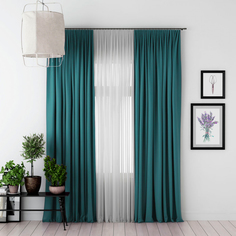 Классические шторы Eleganta Cierra цвет: бирюзовый