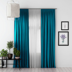 Классические шторы Eleganta Jackalyn цвет: бирюзовый