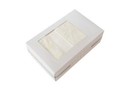 Махровое полотенце подарочное в коробке, 70х130, кремовый, Ундина, УП-025-01к Aisha