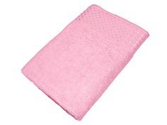 Махровое полотенце подарочное, 70х140, розовый в коробке, сердечки, УП-008-04к Aisha