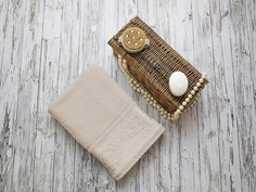 Махровое полотенце подарочное Франсуа 70х140 бежевый, УП-021-02 Tete A Tete