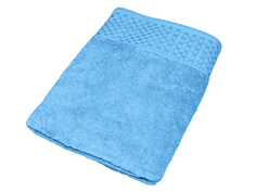 Махровое полотенце подарочное, 70х140, голубой в коробке, сердечки, УП-008-03к Aisha