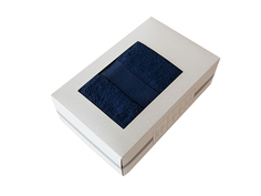 Махровое полотенце подарочное в коробке, 70х130, темно-синий, Ундина, УП-025-04к Aisha