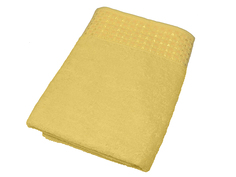 Махровое полотенце подарочное, 70х140, желтый в коробке, сердечки, УП-008-01к Aisha