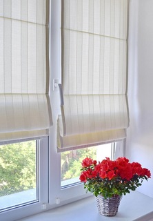 Римская штора Delfa Werona однотонный жаккард, экрю, ширина 73 см