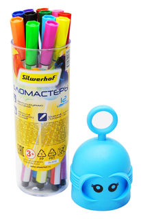 Фломастеры Silwerhof Robot в тубе с подвесом 12 цветов в ассортименте