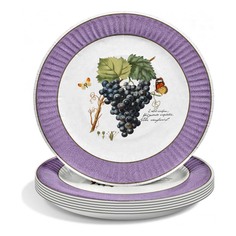 Тарелки одноразовые PrioritY Виноград 25 см 6 шт