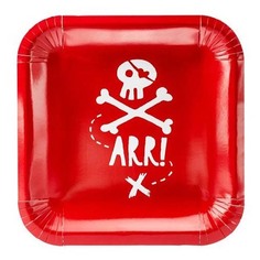 Тарелки одноразовые PartyDeco Pirates 20 x 20 см 6 шт