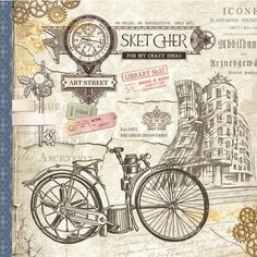 Блокнот 36 л, 20*20, чистые л, тв. переплет, "Велосипед" Bourgeois