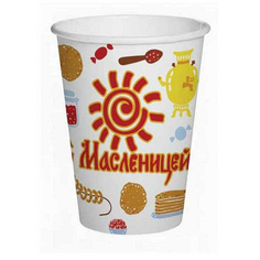 Набор одноразовых стаканов С масленицей 250 мл 6 шт No Brand
