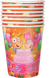 Набор одноразовых стаканов праздничных бумажные 250 мл 8 шт No Brand