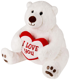 Мягкая игрушка Белый Медведь с сердцем, 23 см MaxiToys