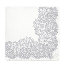 Салфетки бумажные Tete a Tete Ажурная оправа, серебро, 3 слоя, 33х33 см, 20 шт.