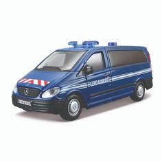 Коллекционная полицейская машинка Bburago Mercedes-Benz Vito, 1:50, синяя