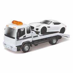 Машинка-эвакуатор Bburago Street Fire Flatbed Tow Truckt 1:43 белая 18-31399/3