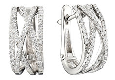 Серьги из белого золота с бриллиантом Империал S0427-220 Imperial